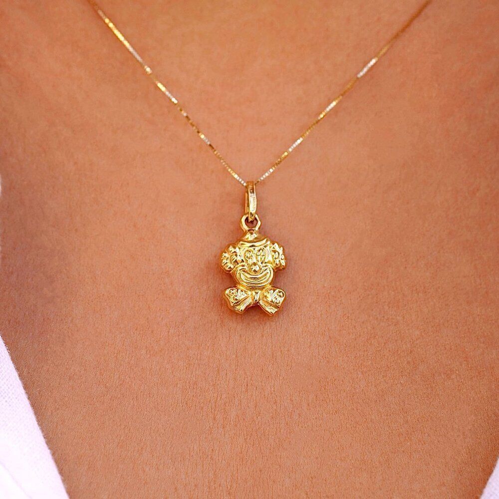 14K Yellow Gold Clown Face Pendant – 1.2g Solid Gold